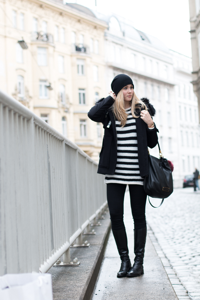 Bits and Bobs by Eva, Blog, Austrian Blog, Österreichische Blog, lovedailydose, your daily treat, fashion, beauty, food, interior, fitness, new, bitsandbobsbyeva.com, travel, winter, black and striped, black, striped, black outfit, ootd
