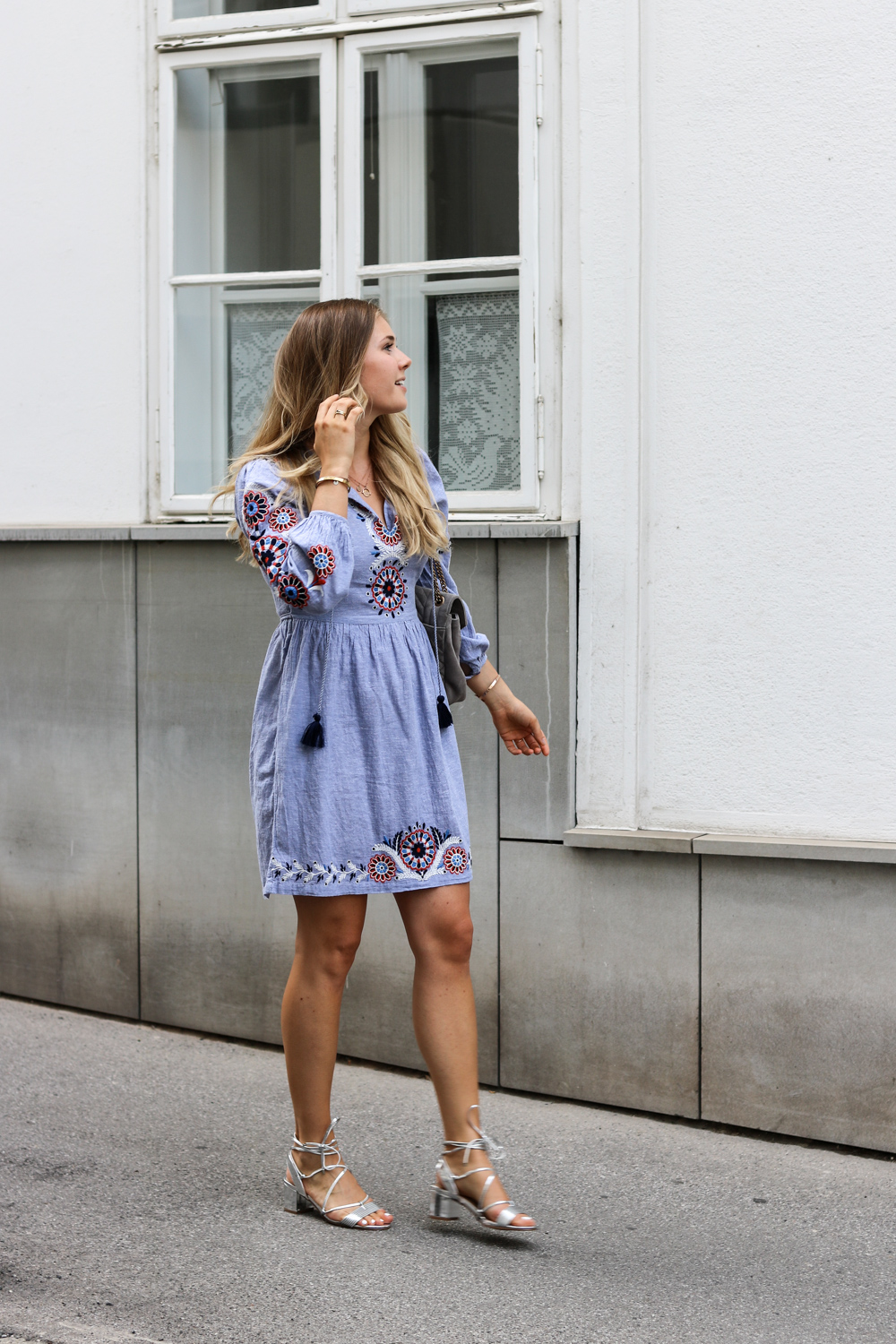 embroidered dress New Look